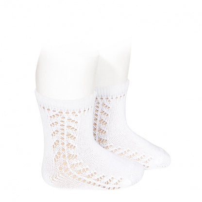 Warm cotton baby side openwork socks