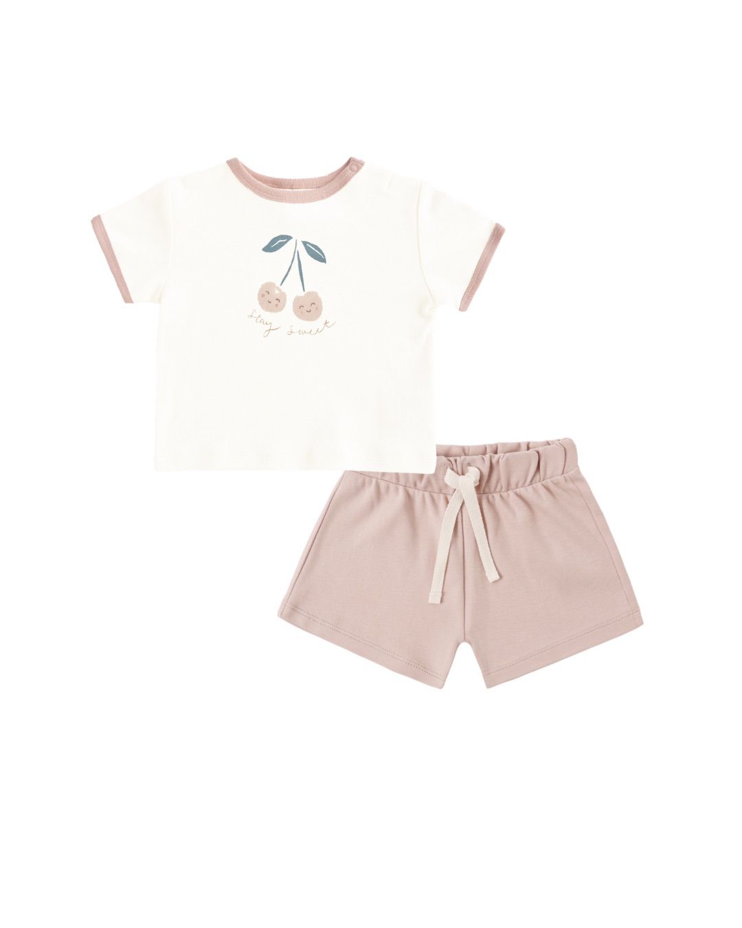 RINGER TEE || CHERRY PLAY SHORT || BLUSH