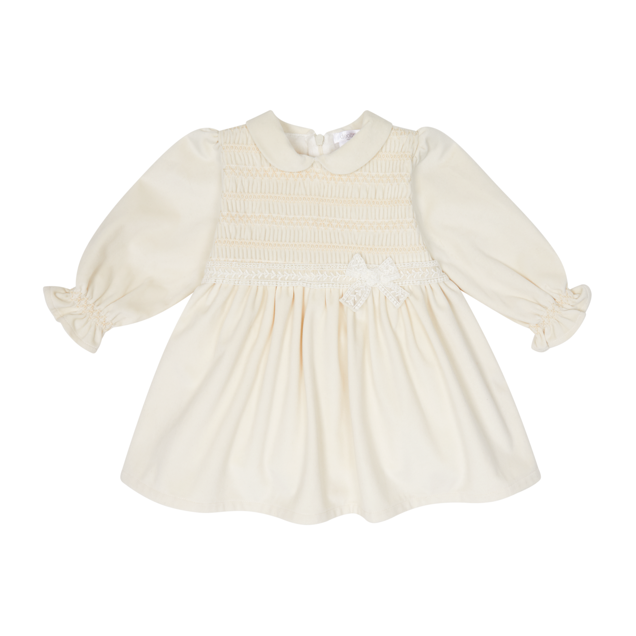 Deolinda cream smocked dress