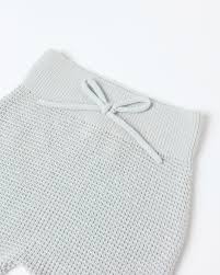 Knit Wrap Top + Footed Knit Pant Ice Blue