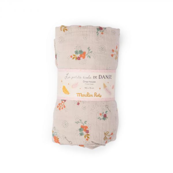 Drap housse lit bébé La petite école de danse - Fleurs