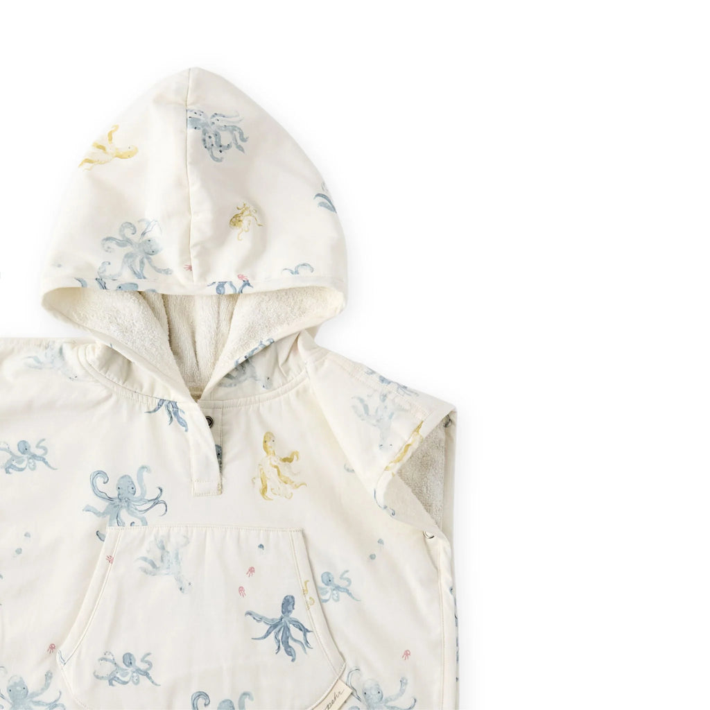 Hooded Poncho Towel Octopus Oasis