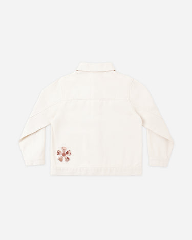 Denim Chore Coat Daisy Patches