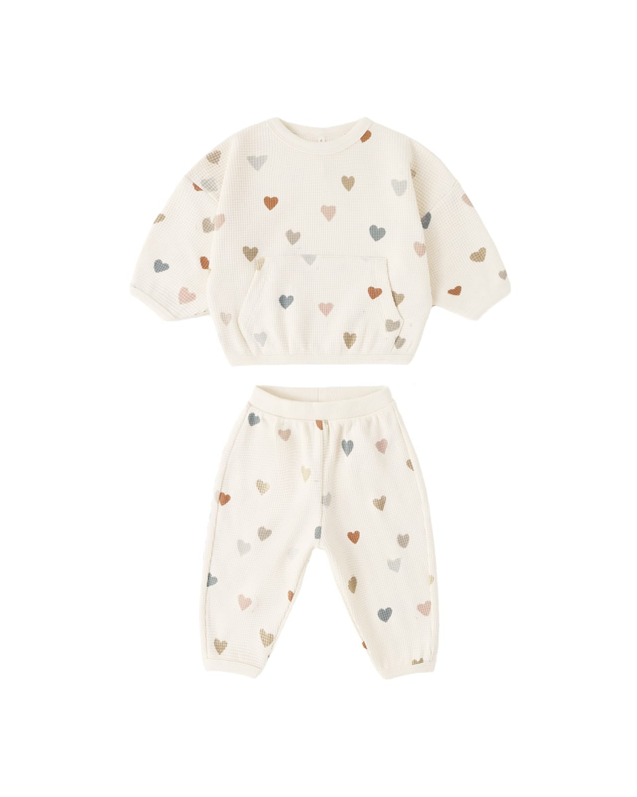 WAFFLE	SWEATER CONFETTI HEARTS SET
