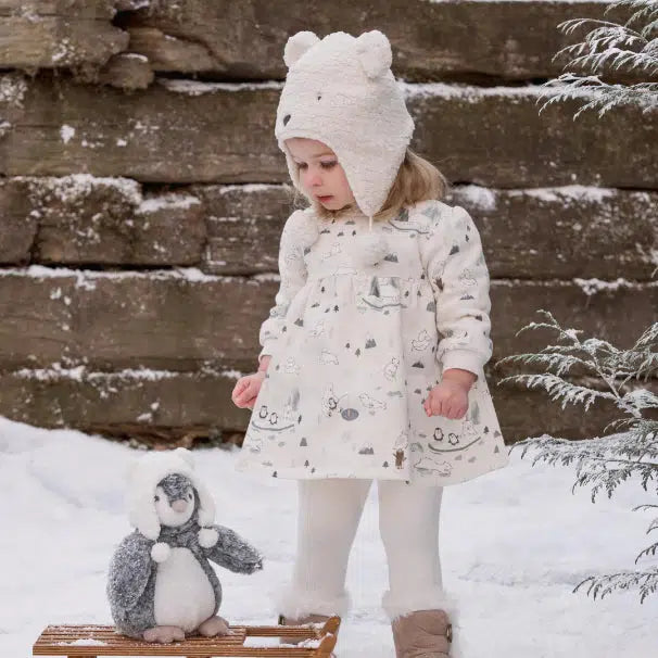 Arctic Family Printed Organic Fleece Dress & Rib Legging