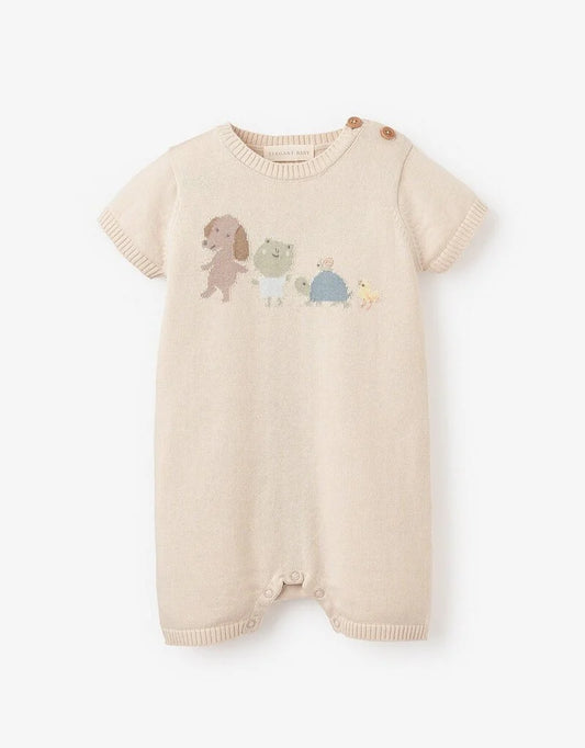 Pond Friends Knit Shortall Romper