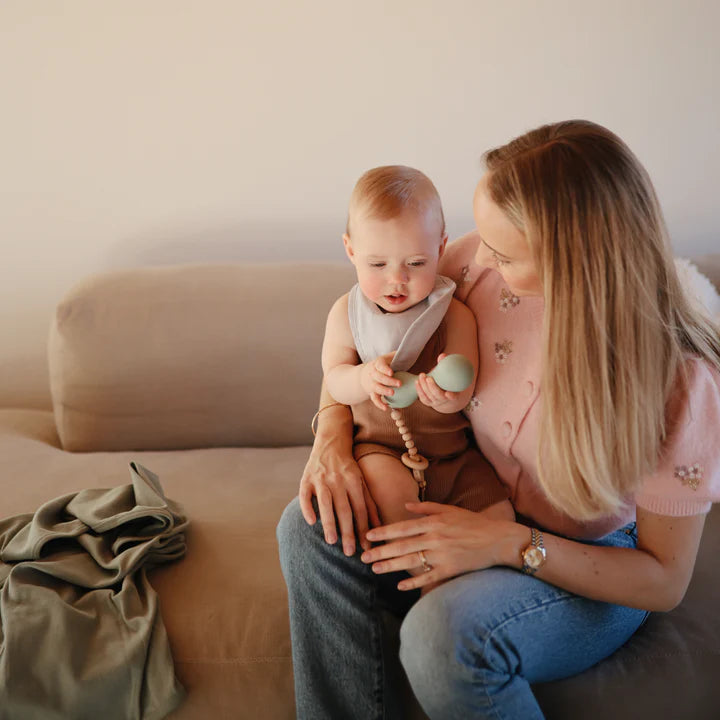 Silicone Baby Rattle Toy Cambridge Blue