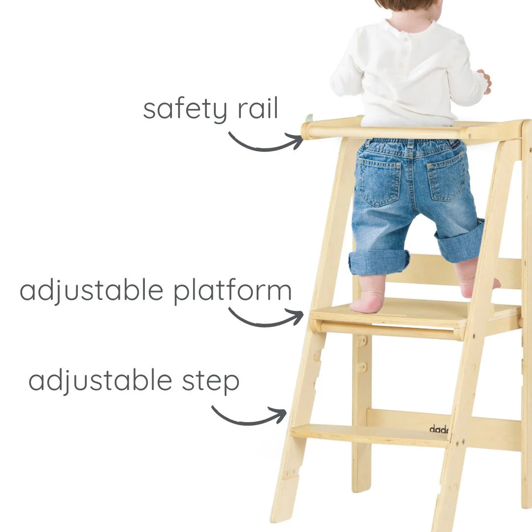 Folding Toddler Tower- Natural