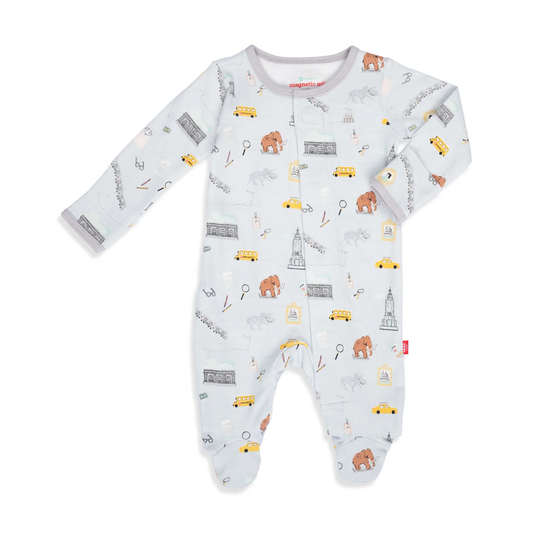 Day at the museum organic cotton magnetic parent favorite footie