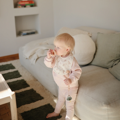 Muslin Bib 2-Pack, Blush/Pink Floral