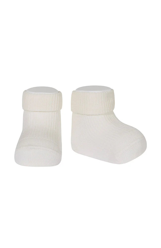 Fine Rib Ankle Socks w / Folded cuff