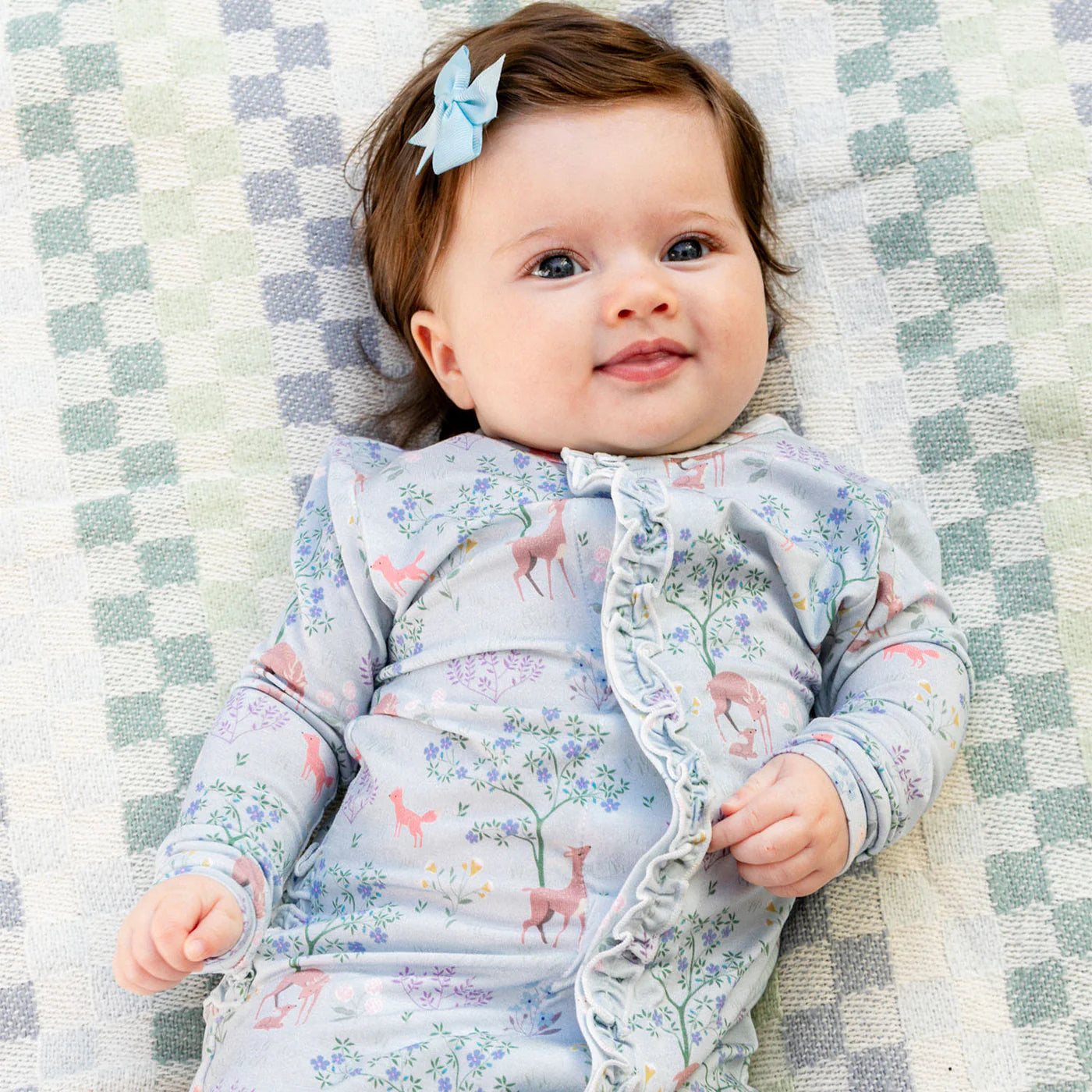 Love You Deerly Modal Magnetic Footie with Ruffle