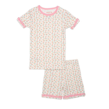 mon cheri organic cotton magnetic no drama pajama short sleeve set with ruffles