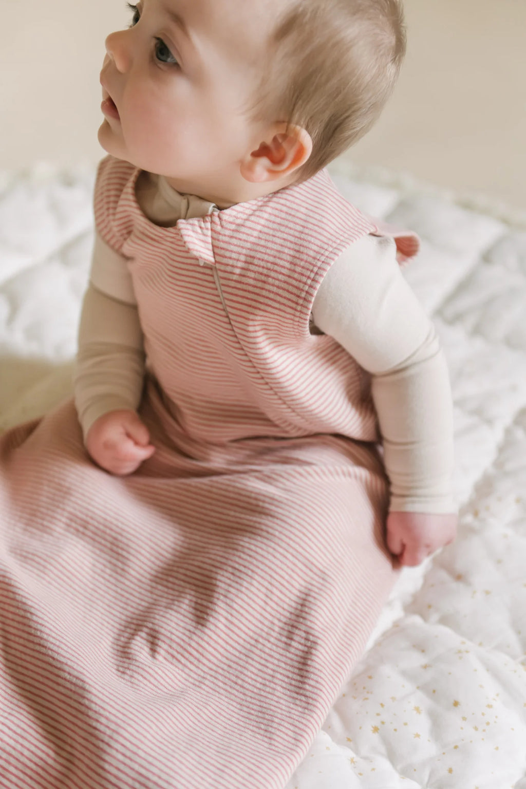 Sailor Stripe Front Zipper 1.0 TOG Sleep Bag Tea Rose