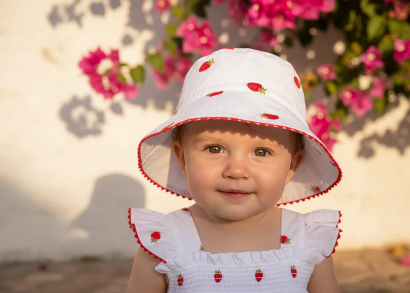 Strawberry Embroidered Sun Hat