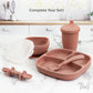 Silicone Suction Bowl with Press In Lid Rose