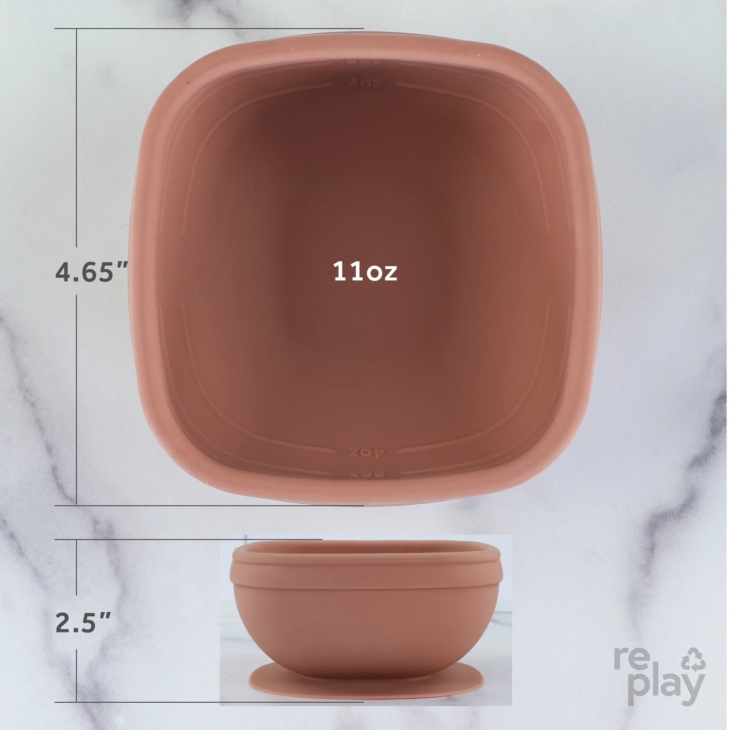 Silicone Suction Bowl with Press In Lid Rose