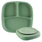 Silicone Suction Divided Plate Green