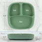 Silicone Suction Divided Plate Green