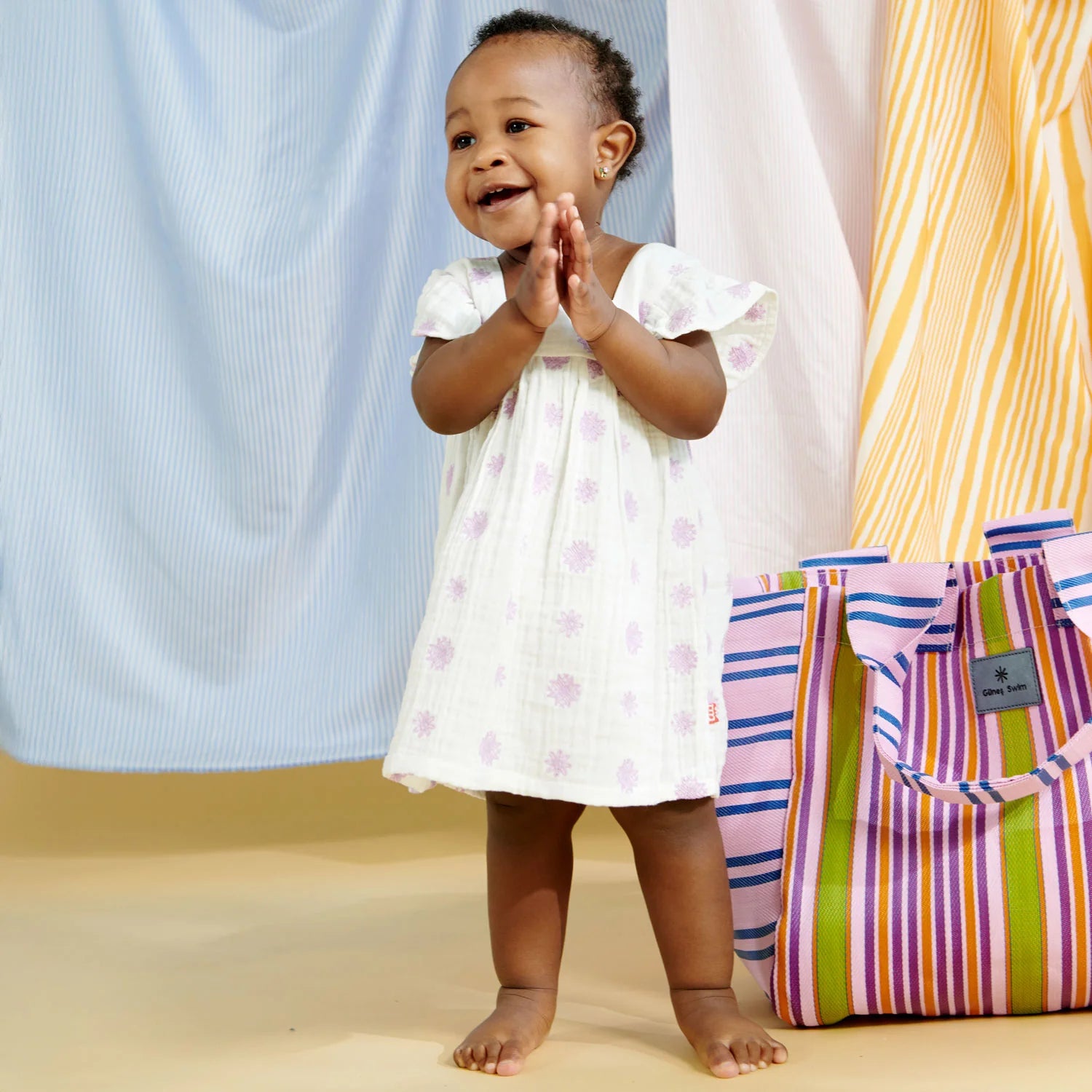 LILAC EMBROIDERY COTTON DRESS