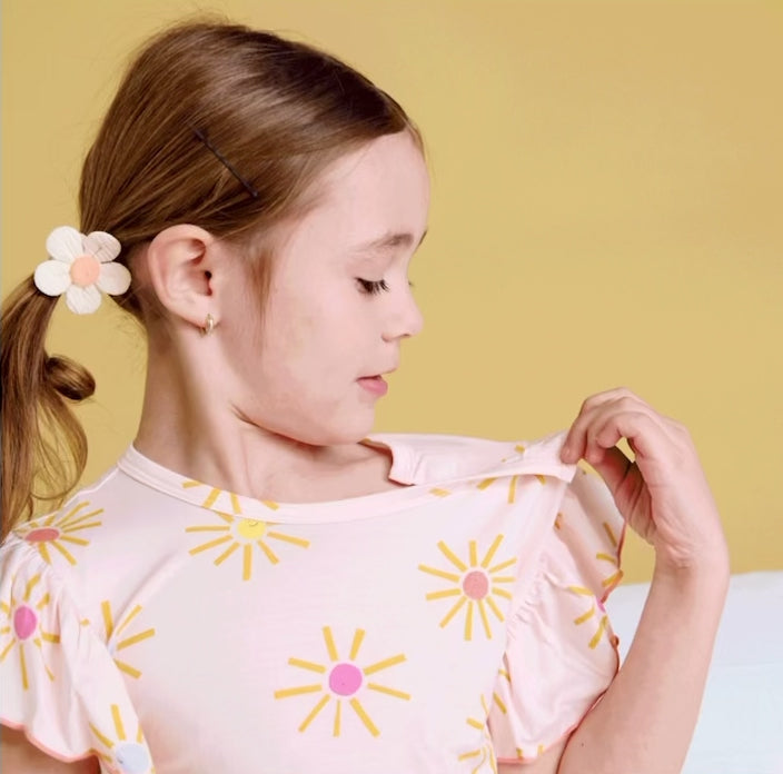 Put on your sunnies modal magnetic no drama pajama ruffle short sleeve short set