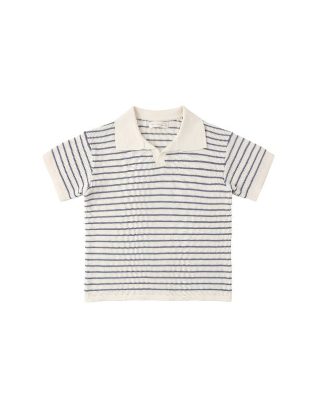 CHANDLER KNIT POLO || MARINE STRIPE