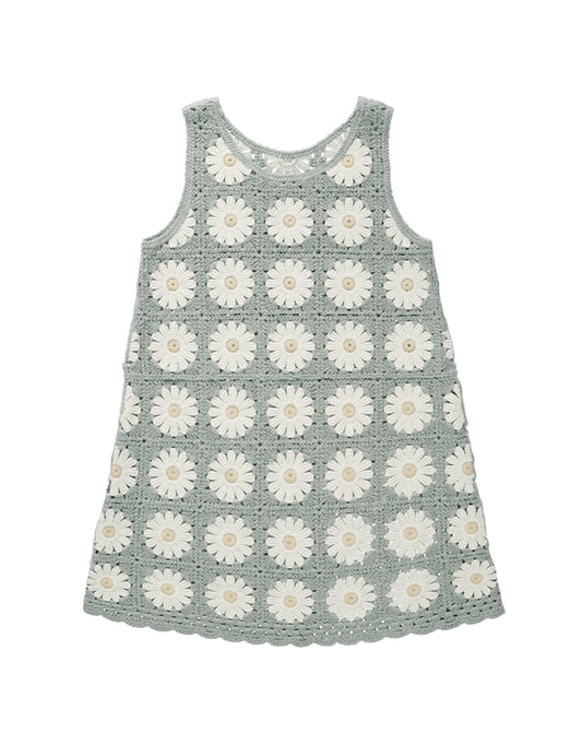 Crochet tank mini dress || daisy