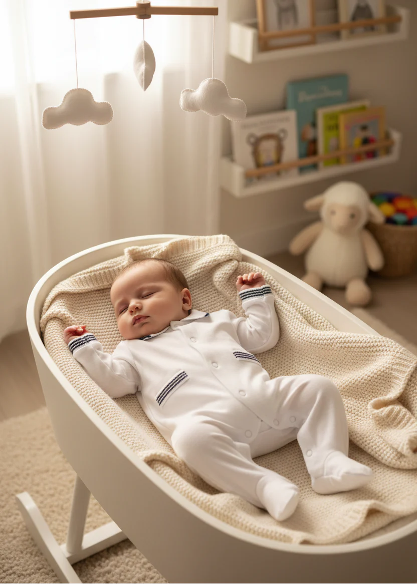 Astra Boys Navy & White Babygrow