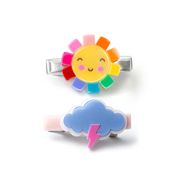 Sun Colorful and Storm Cloud Hair Clip Set
