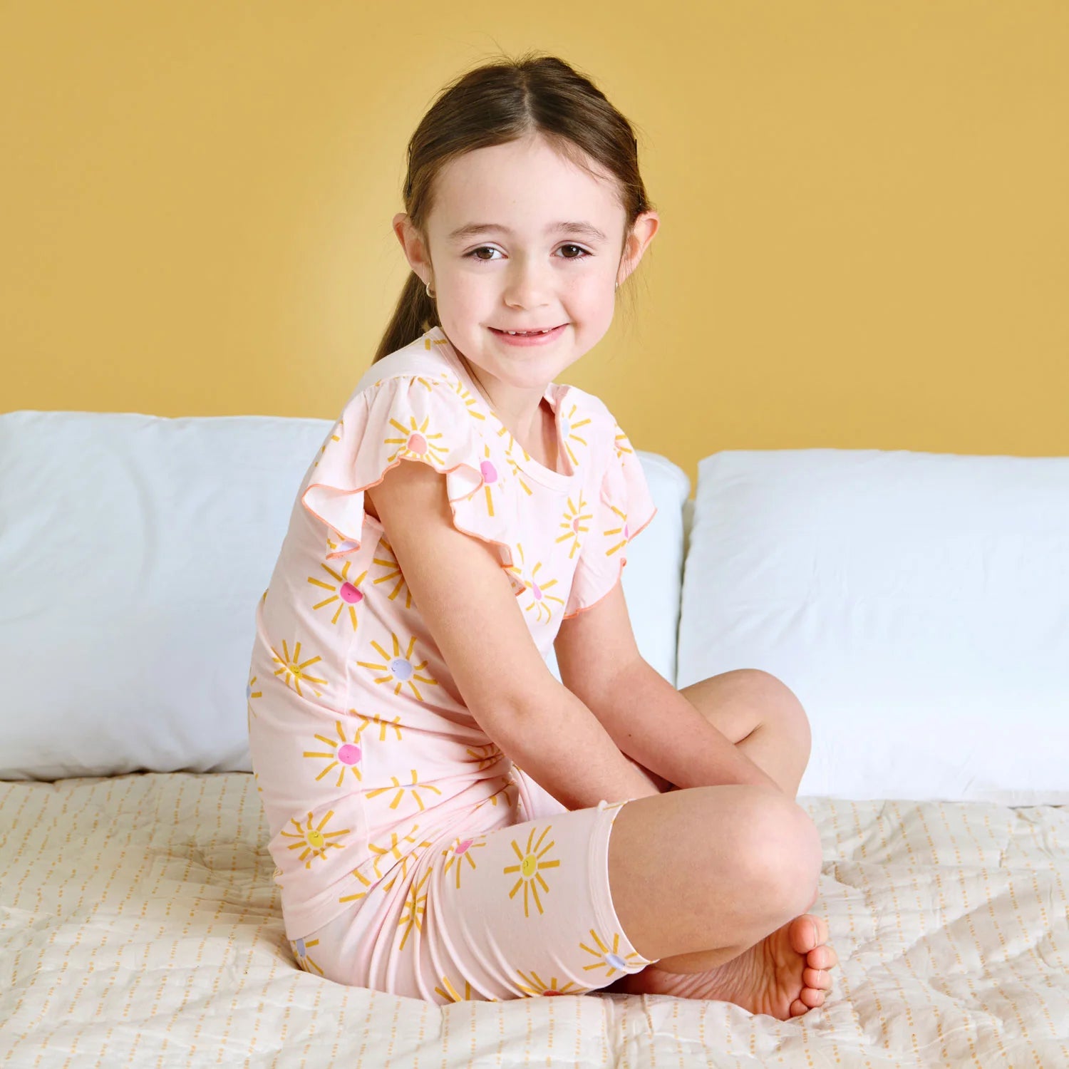 Put on your sunnies modal magnetic no drama pajama ruffle short sleeve short set