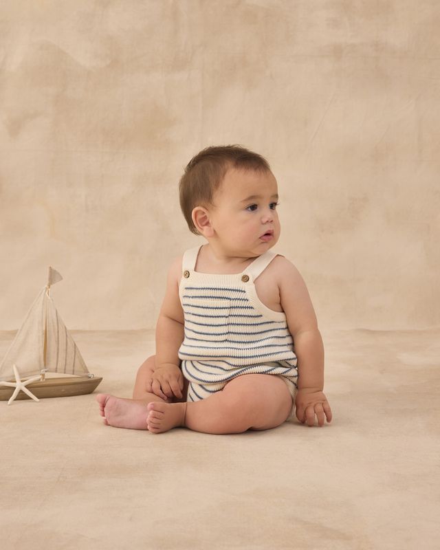 ASHTON KNIT ROMPER || MARINE STRIPE