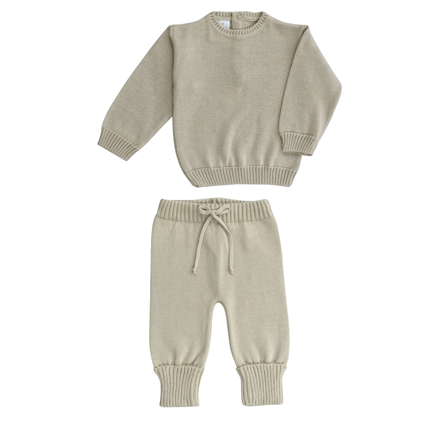 Tan Cotton Pullover and Pant Set