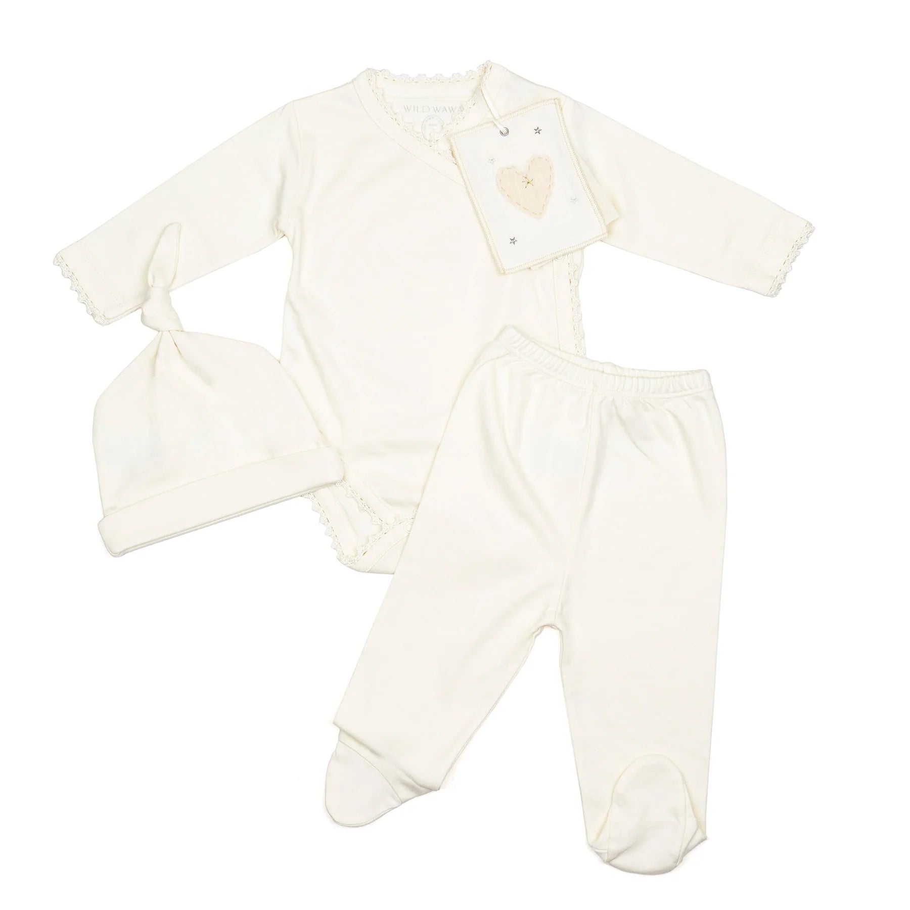 Pearl Crochet Trim Three Piece Set-Pearl