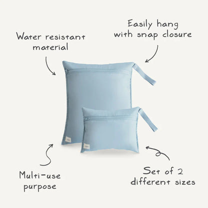 Water Resistant Wet Bag- Blue Check