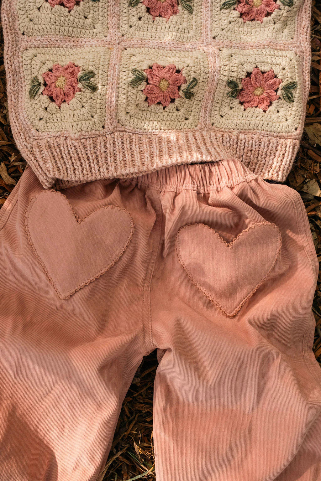 Heart Pocket Pants - Desert Rose