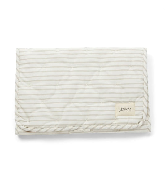 On The Go Portable Changing Pad - Stripes Away Pebble Gray