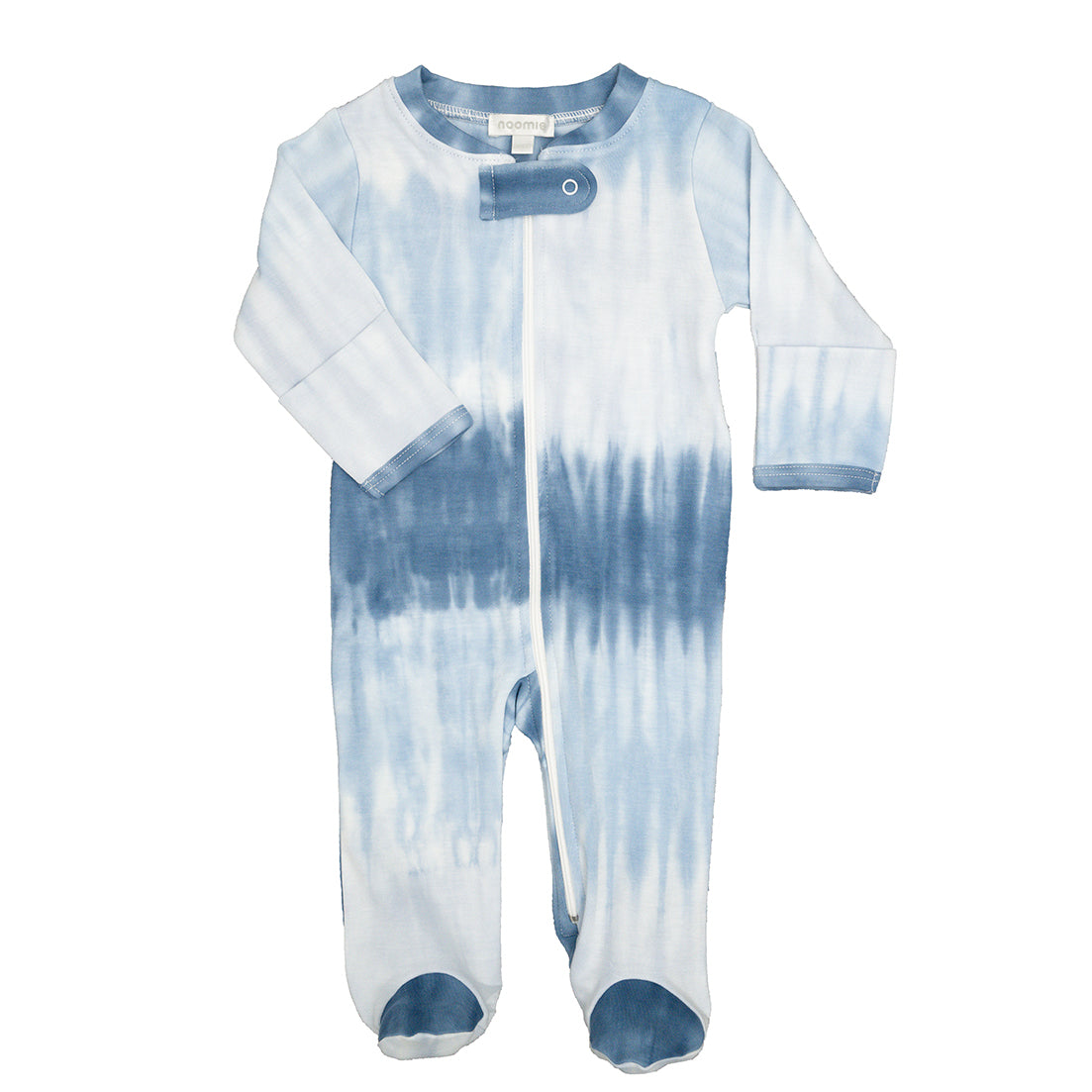 Pijama Zipper Footie - Gradiente Tie Dye Blue