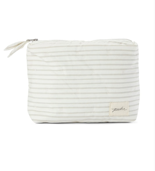 On The Go Pouch - Stripes Away Pebble Gray