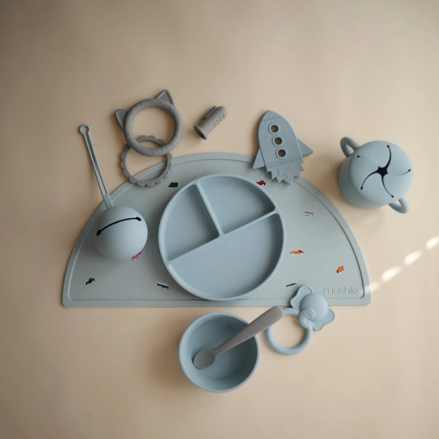 Silicone Suction Plate, Powder Blue