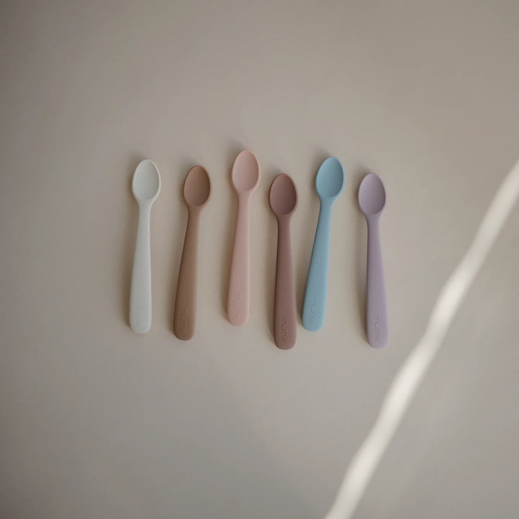 Silicone Feeding Spoons 2-Pack, Blush/Shifting Sand