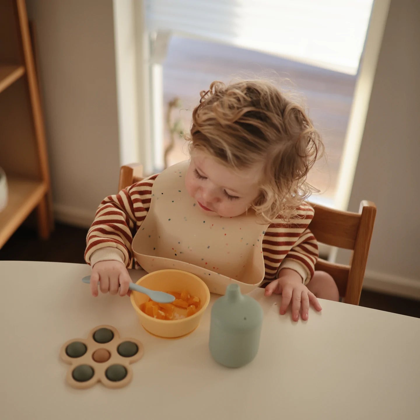 Silicone Baby Bib, Vanilla Confetti