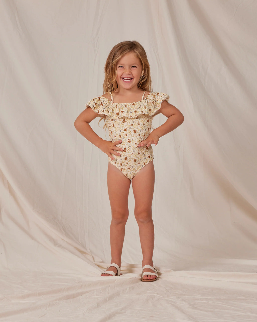 off-the-shoulder one-piece || flower field