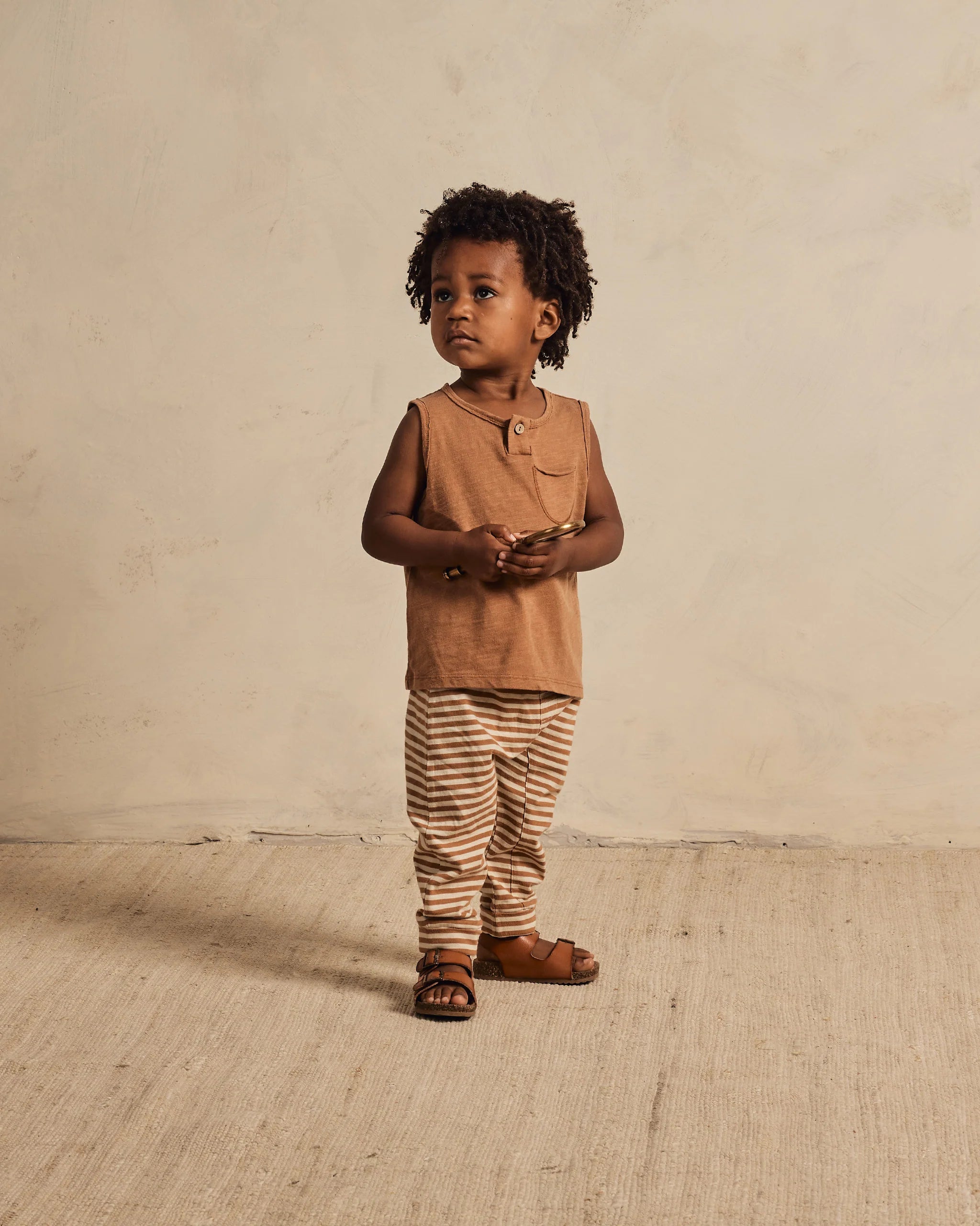 jersey button tank || camel