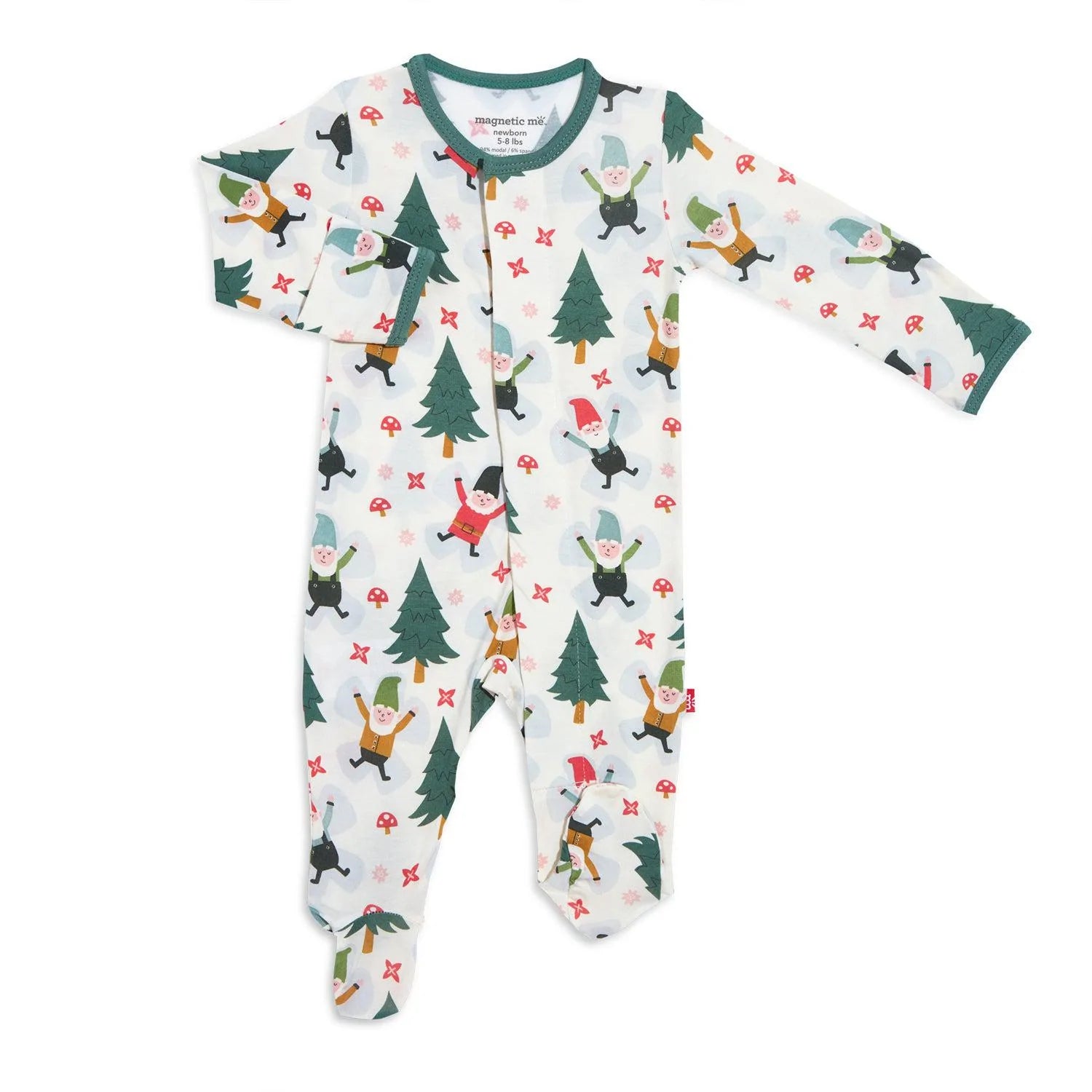 Pijama de cierre magnético - Gnome for the holidays modal magnetic footie