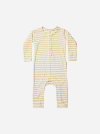 ribbed baby jumpsuit | yellow stripe