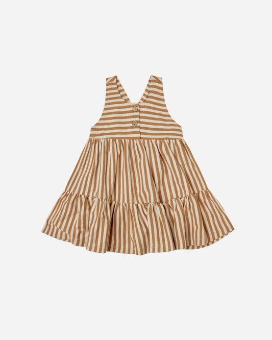 ruby swing dress || camel stripe