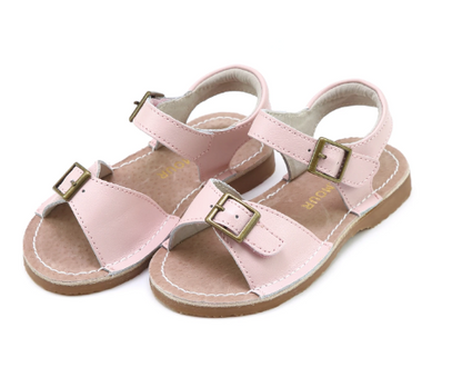 Olivia Leather Buckle Sandal - Pink