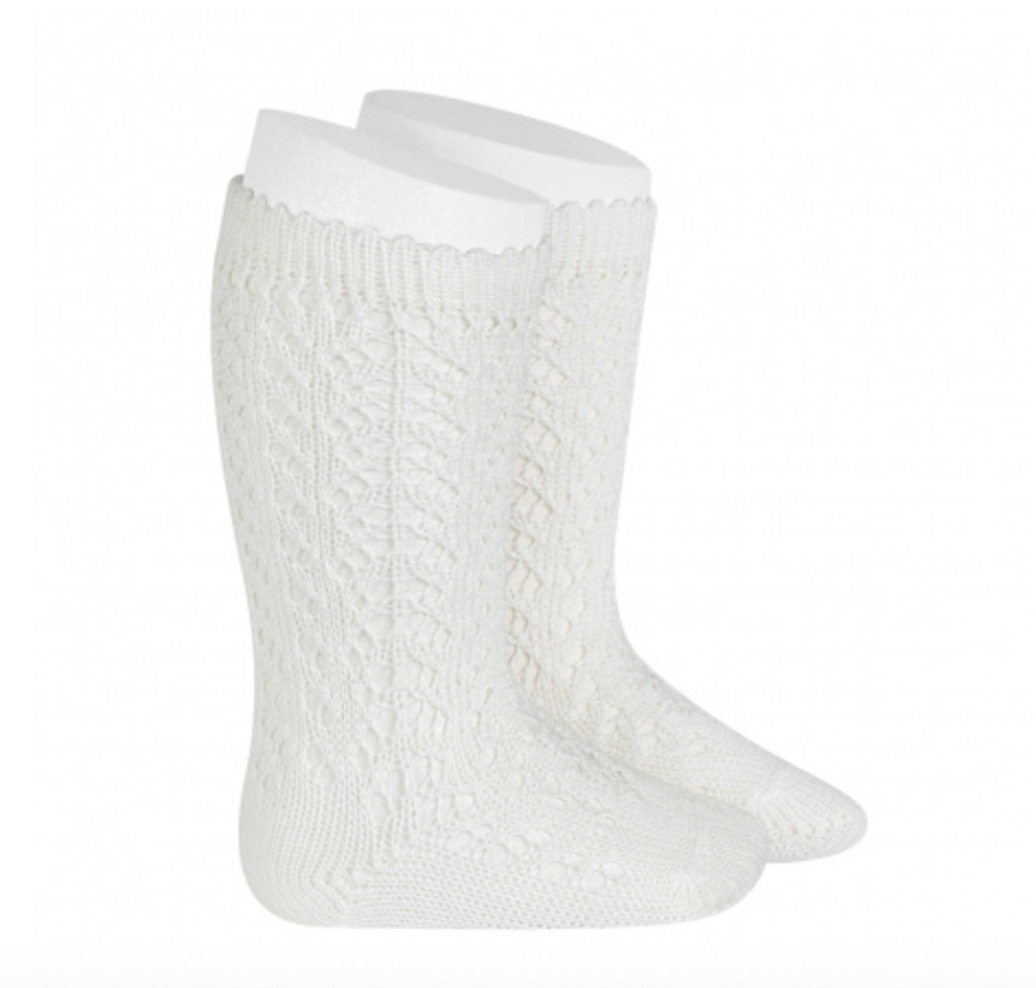 Cotton Openwork Knee-High Socks 25182