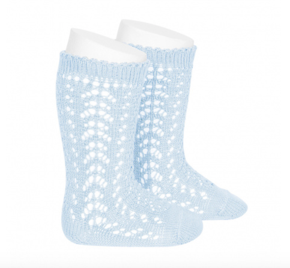 Cotton Openwork Knee-High Socks 25182