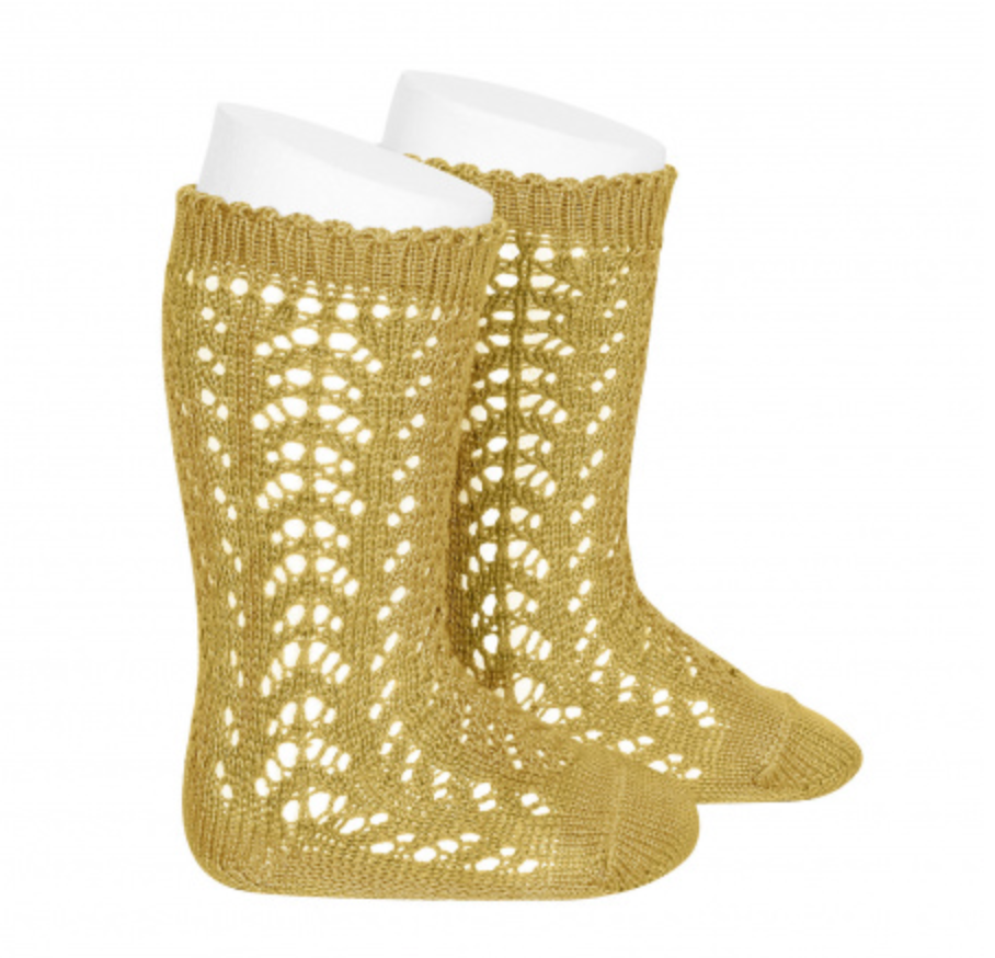 Cotton Openwork Knee-High Socks 25182